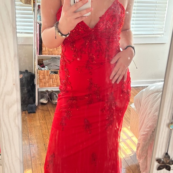 Faviana Glamour Red Dress Size 6